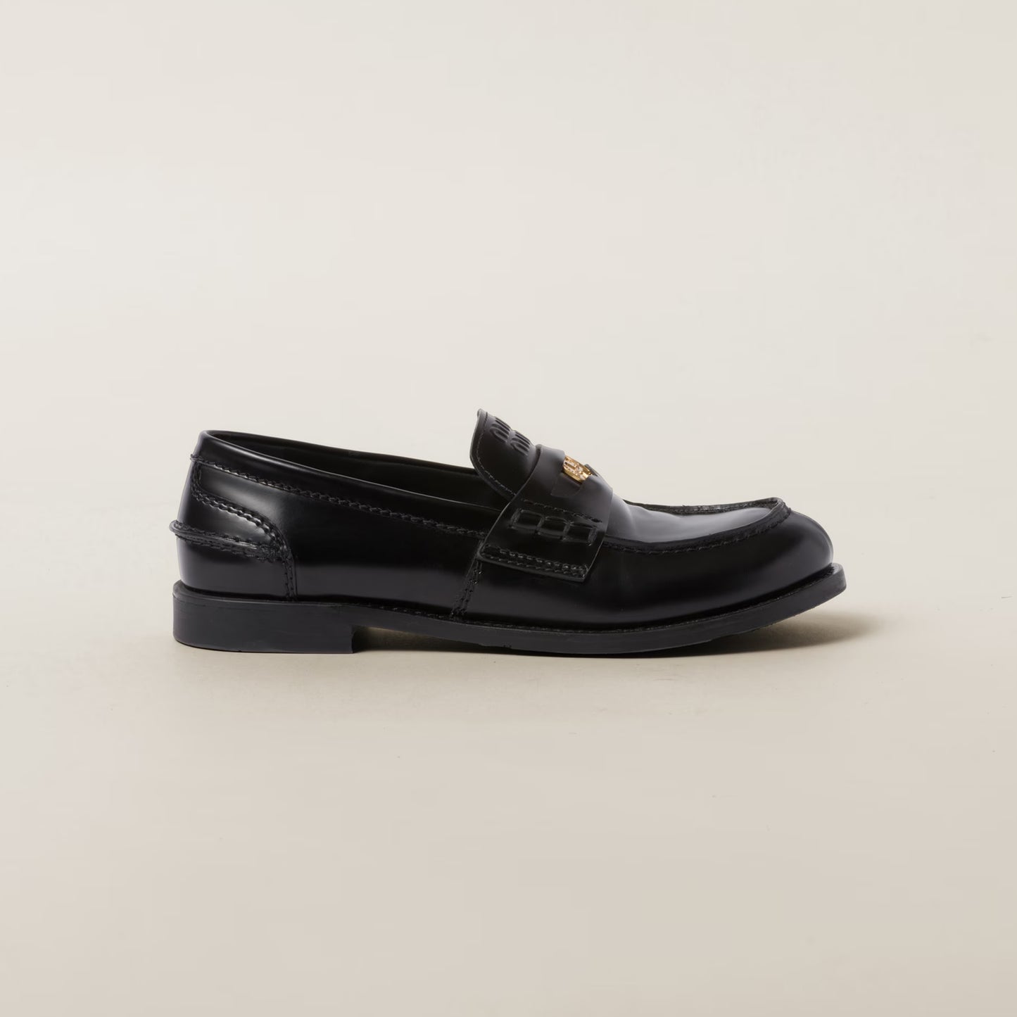 MiuMiu Brushed leather penny loafers