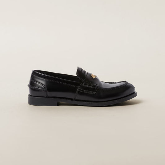 MiuMiu Brushed leather penny loafers
